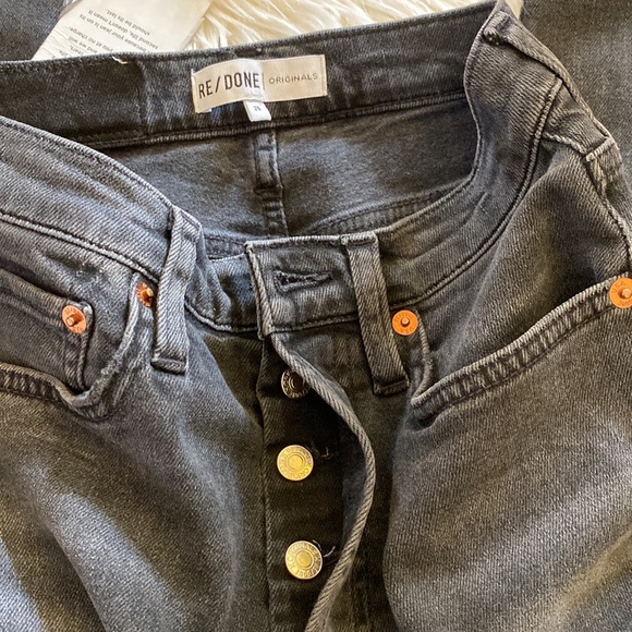 Re/Done Originals High Waist Ankle Crop Jeans Black 26 NWT - Picture 8 of 13